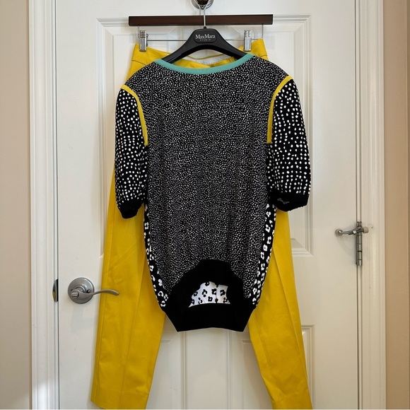 MaxMara label-cut Floral Contrast Trim Knit Top IT40 165/88A US4/6 Spring/Summer - Picture 15 of 16